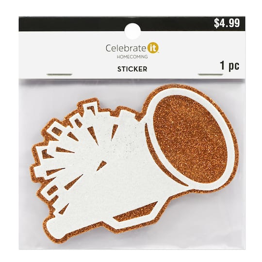 Glitter Megaphone Foam Sticker by Celebrate It